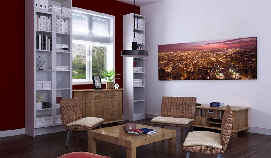 ARTGEIST Flight over Chicago billede - multifarvet canvas print (40x120)