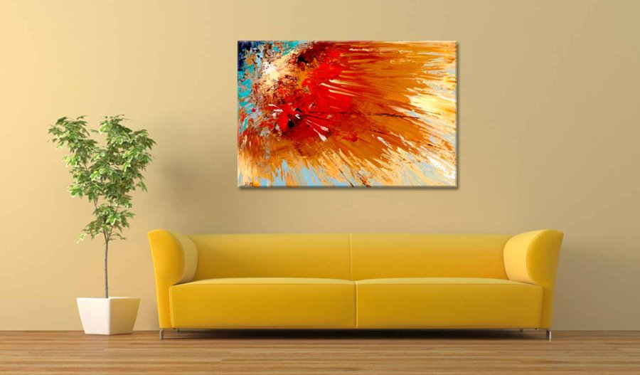 ARTGEIST Explosion billede - multifarvet bomuldslrred/akrylfarver (60x90)