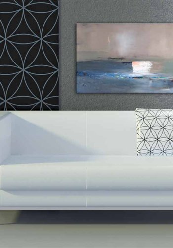 ARTGEIST Frste blge billede - multifarvet bomuldslrred/akrylfarver (40x100)