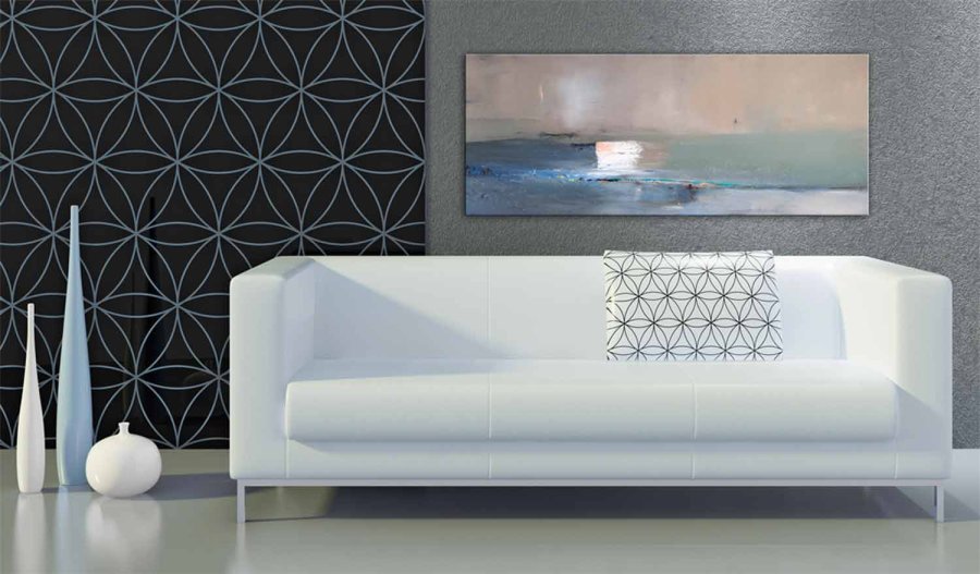 ARTGEIST Frste blge billede - multifarvet bomuldslrred/akrylfarver (40x100)