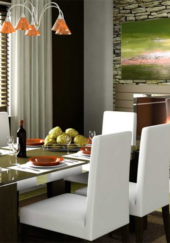 ARTGEIST bent hav billede - multifarvet bomuldslrred/akrylfarver (60x120)