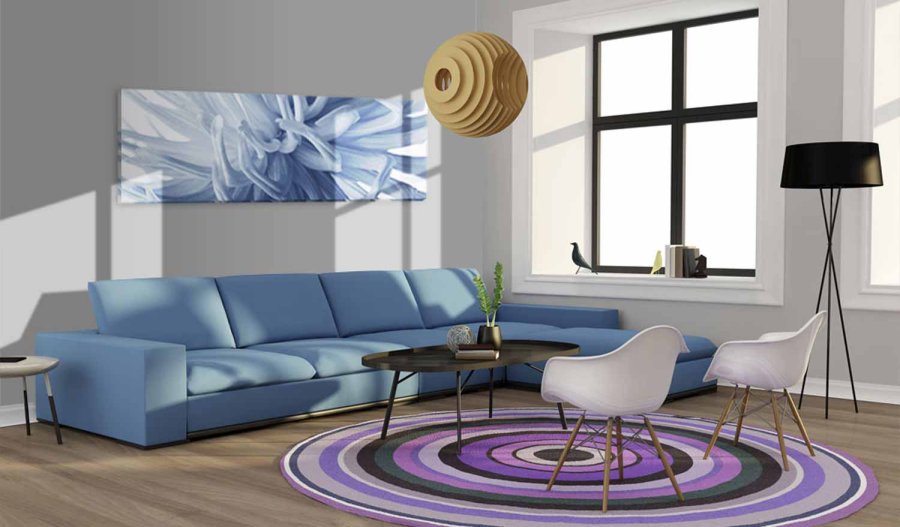 ARTGEIST Flover petals billede - bl/hvid canvas print (40x120)