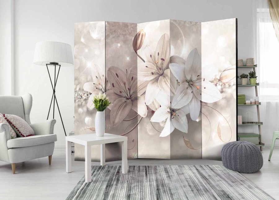 ARTGEIST Diamond Lilies II rumdeler - creme/hvid print (172x225)