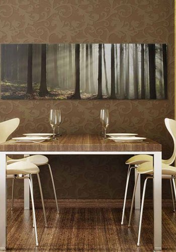 ARTGEIST Morning in the woods billede - multifarvet canvas print (40x120)