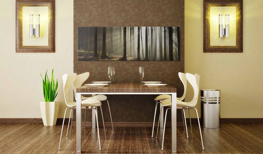 ARTGEIST Morning in the woods billede - multifarvet canvas print (40x120)