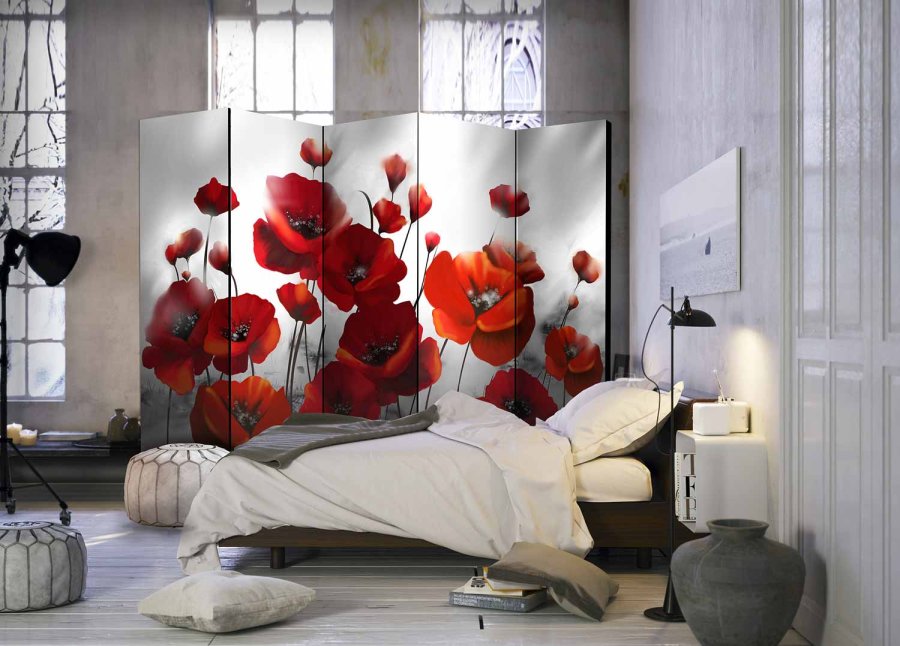 ARTGEIST Poppies in the Moonlight II rumdeler - gr/rd/orange print (172x225)