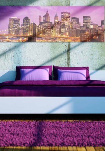 ARTGEIST Night in New York billede - multifarvet canvas print (40x120)