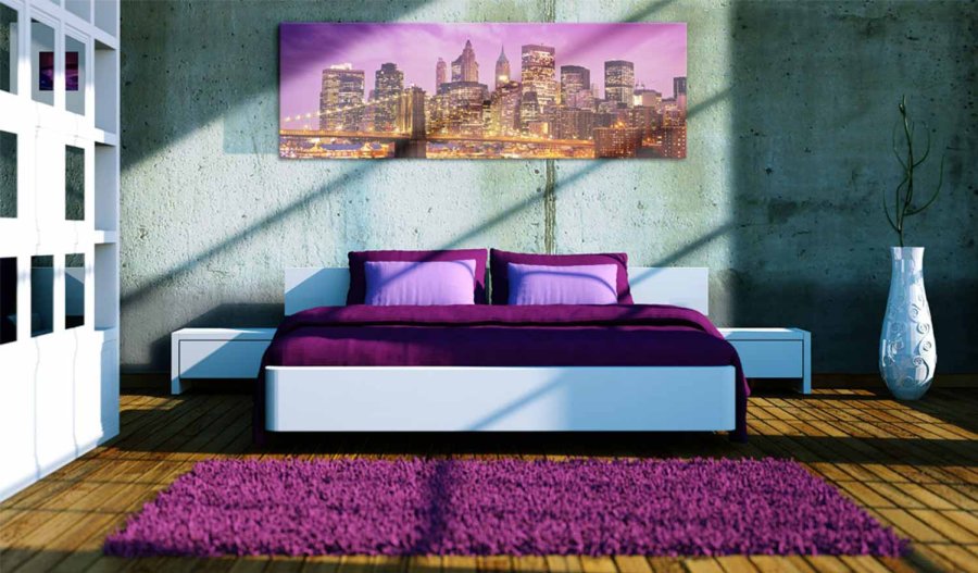 ARTGEIST Night in New York billede - multifarvet canvas print (40x120)