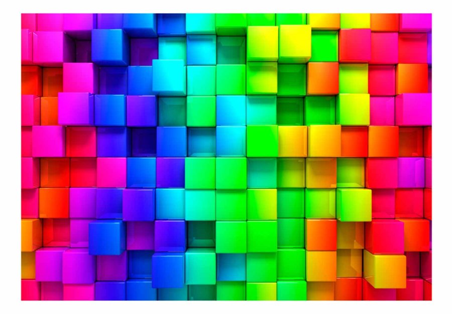ARTGEIST Colourful Cubes fototapet - multifarvet print (105x150)