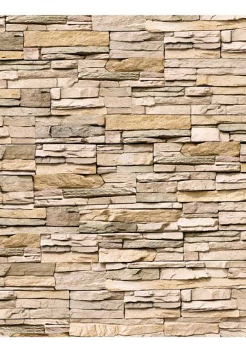 ARTGEIST Decorative Stone fototapet - creme/sennepsgul print (245x350)