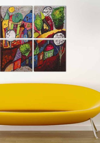 ARTGEIST Colourful city billede - multifarvet print, 2 strrelser