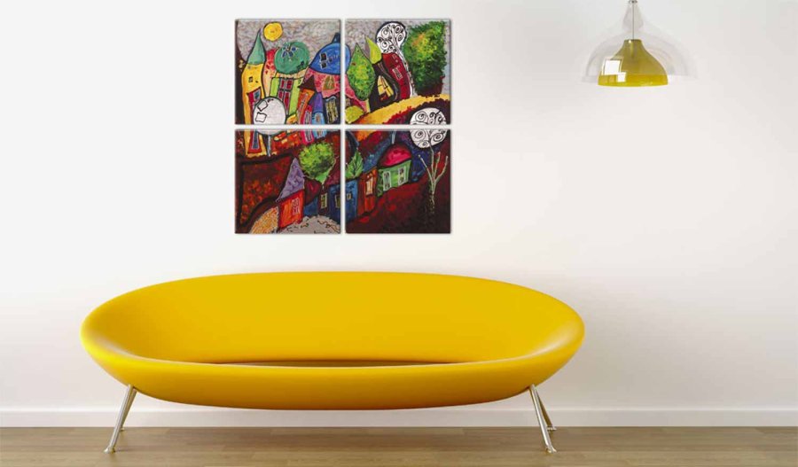 ARTGEIST Colourful city billede - multifarvet print, 2 strrelser