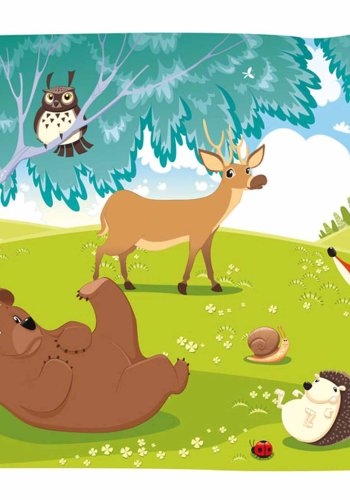 ARTGEIST Funny animals fototapet til brn - multifarvet print (210x300)