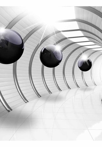 ARTGEIST Futuristic Tunnel fototapet - gr/sort print (105x150)