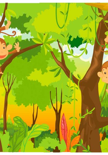 ARTGEIST Jungle monkeys fototapet til brn - multifarvet print (231x300)