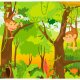 ARTGEIST Jungle monkeys fototapet til brn - multifarvet print (231x300)