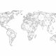 ARTGEIST Map of the World white solids fototapet - hvid/sort print (270x350)