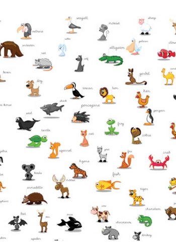ARTGEIST Animals fototapet til brn - multifarvet print (309x400)