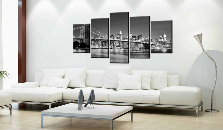 ARTGEIST Drmmen om New York billede - sort/gr/hvid print (50x100)