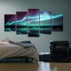 ARTGEIST Night Light II billede - turkis/sort/lilla print (50x100)