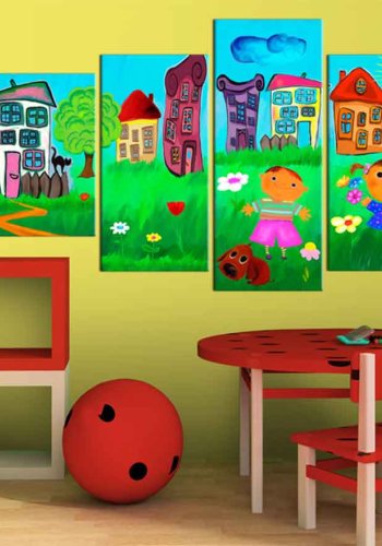 ARTGEIST Ubekymrede barndom billede - multifarvet print, 2 strrelser