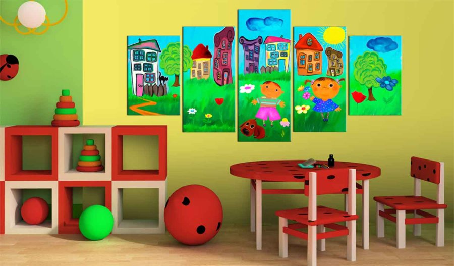 ARTGEIST Ubekymrede barndom billede - multifarvet print, 2 strrelser