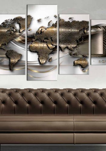 ARTGEIST World breeze billede - guld/slv/bronze print, 2 strrelser