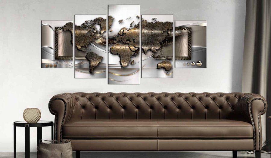 ARTGEIST World breeze billede - guld/slv/bronze print, 2 strrelser