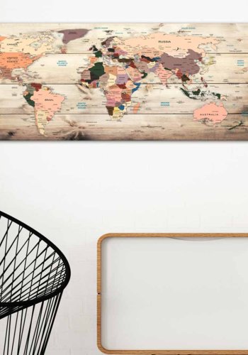 ARTGEIST Verdenskort Map of Dreams billede - multifarvet print (50x150)