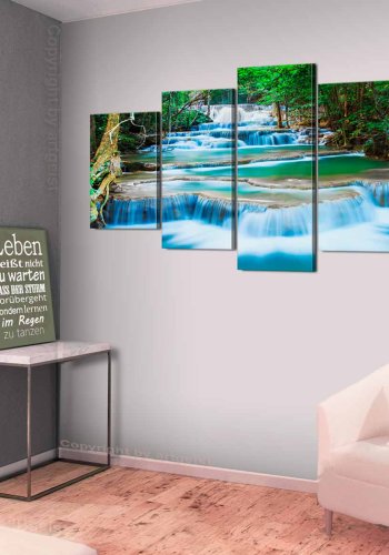 ARTGEIST Blue Waterfall in Kanchanaburi, Thailand billede - multifarvet print, 2 strrelser