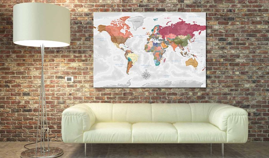 ARTGEIST Travel Around the World verdenskort billede - multifarvet print p kork, 2 strrelser