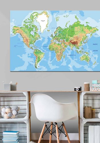 ARTGEIST World Geography verdenskort billede - multifarvet print p kork