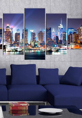 ARTGEIST Byen under projektrlys, slret billede - multifarvet print, 2 strrelser