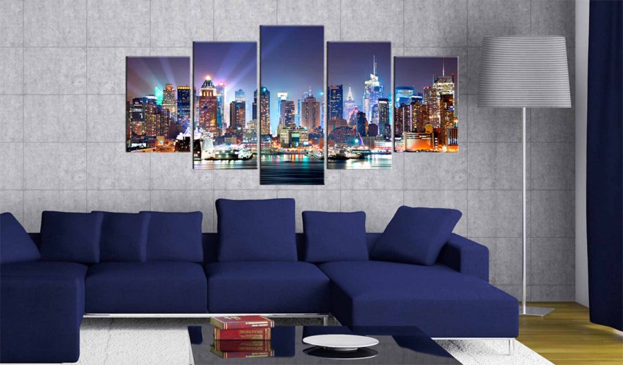 ARTGEIST Byen under projektrlys, slret billede - multifarvet print, 2 strrelser