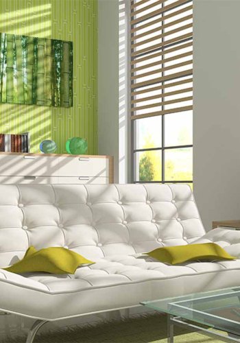 ARTGEIST Bamboo in the sunshine billede - grn canvas print (40x120)