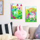 ARTGEIST DIY Fairytale Unicorns maleri - hvidt lrred, inkl. maling og pensel (23x100)