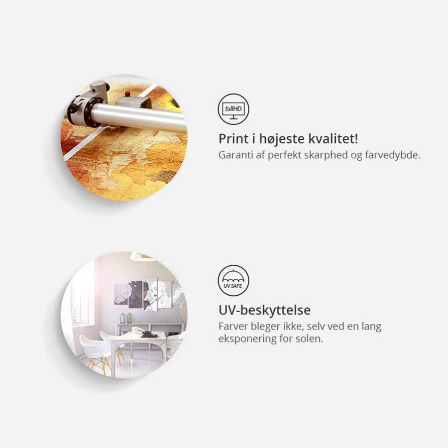 ARTGEIST Verdenskort i farver billede - multifarvet print, 3-delt - Flere strrelser