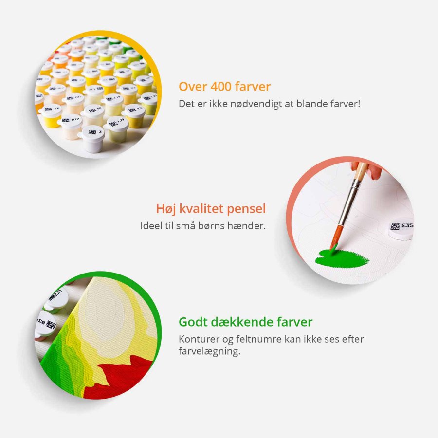 ARTGEIST DIY Fairytale Unicorns maleri - hvidt lrred, inkl. maling og pensel (23x100)