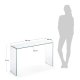 KAVE HOME Burano konsolbord, rektangulrt - klar glas (125x40)