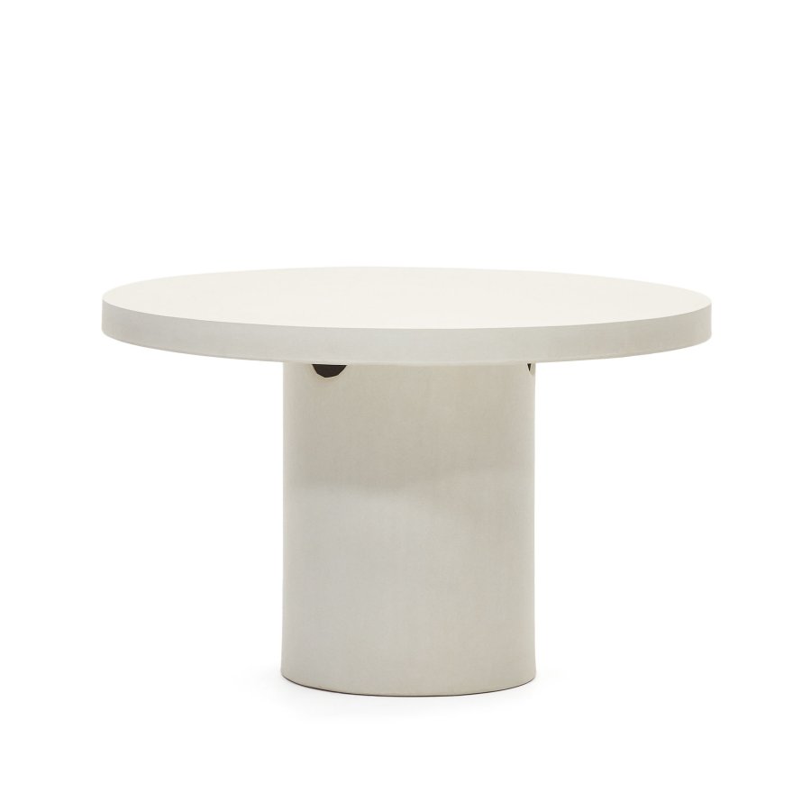 KAVE HOME Aiguablava spisebord, rund - hvid cement (120)