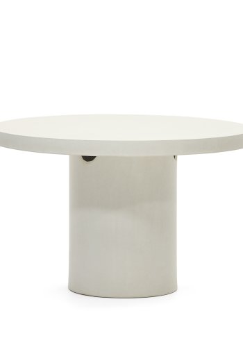 KAVE HOME Aiguablava spisebord, rund - hvid cement (120)