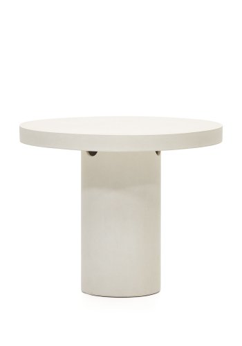 KAVE HOME Aiguablava spisebord, rund - hvid cement (90)