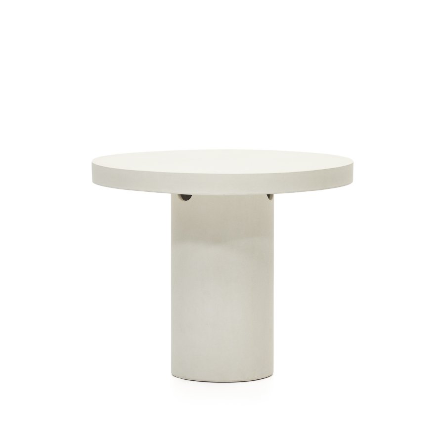 KAVE HOME Aiguablava spisebord, rund - hvid cement (90)