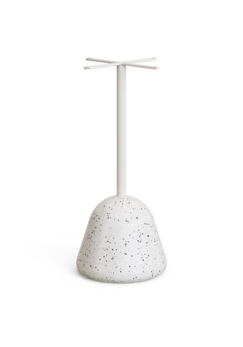 KAVE HOME Saura hjbarbord i hvid terrazzo med hvid terrazzoplade, 95 x 70 x 70 cm
