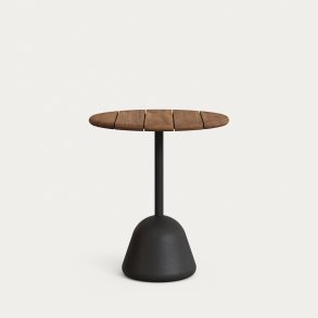 KAVE HOME Saura bord, sort metalplade akacie med valnddefinish, 75 x Ã˜70 cm FSC 100%