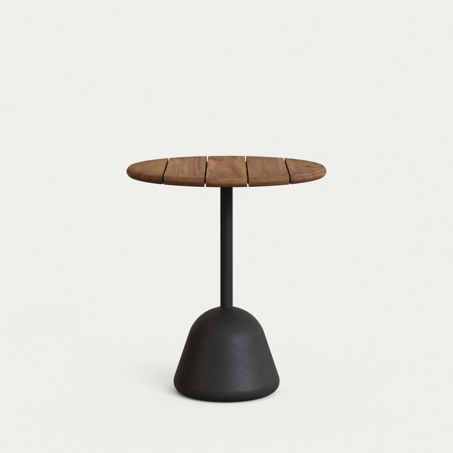 KAVE HOME Saura bord, sort metalplade akacie med valnddefinish, 75 x Ã˜70 cm FSC 100%