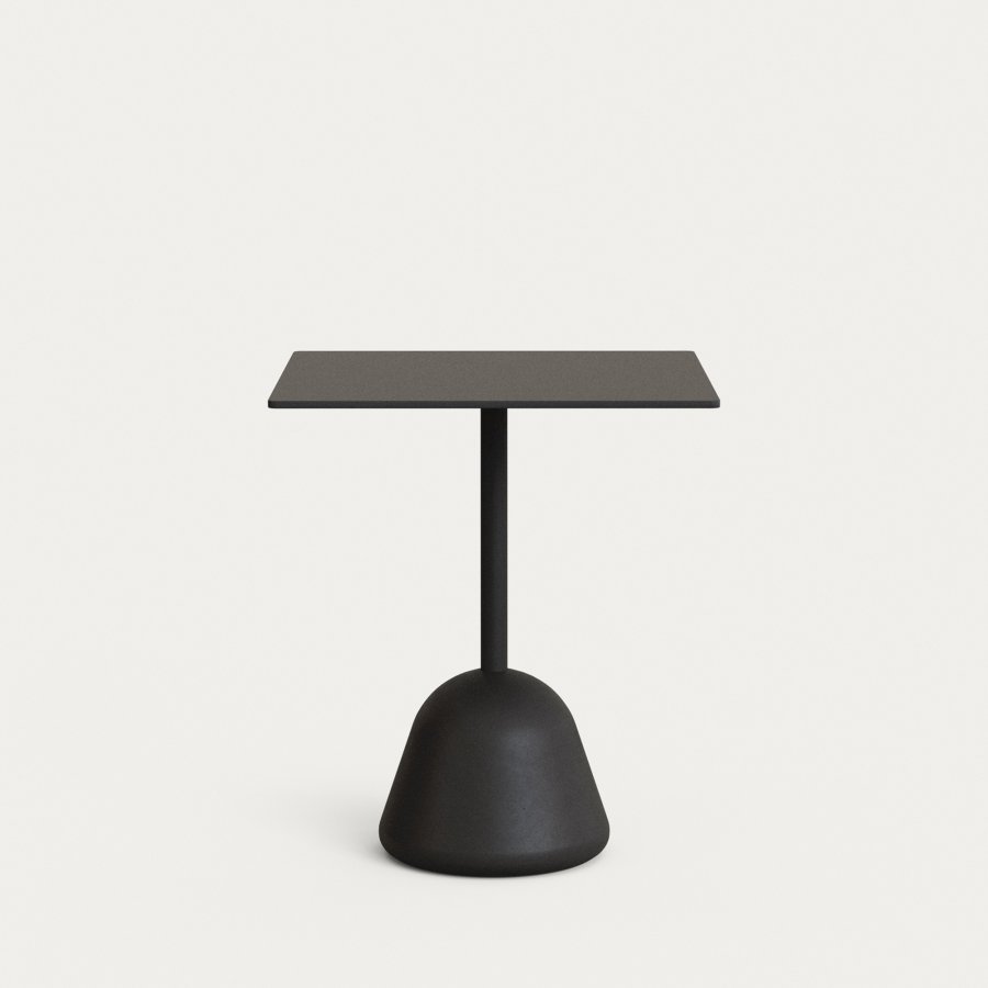 KAVE HOME Tiaret bord med sort plade og sort cementbund Ã˜68x73 cm