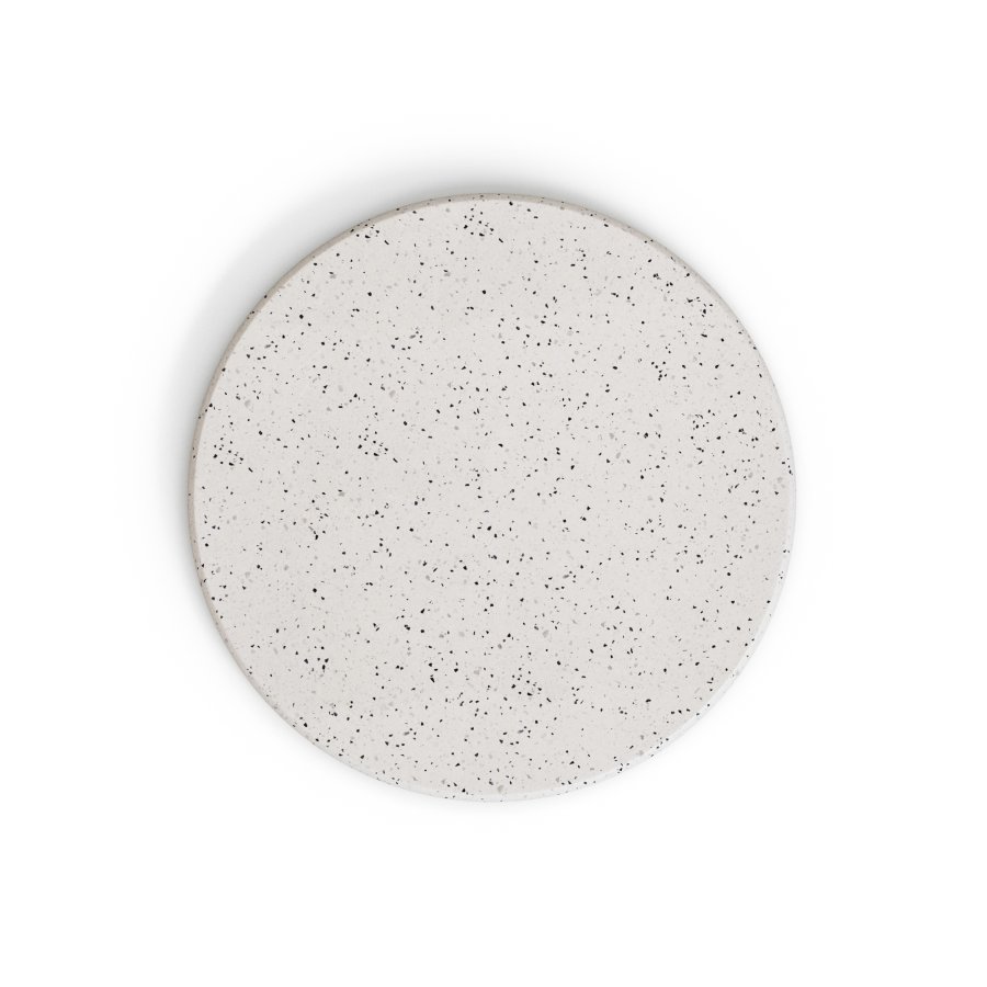KAVE HOME Saura Bord i hvid terrazzo med hvid terrazzo plade, 75 x Ã˜70