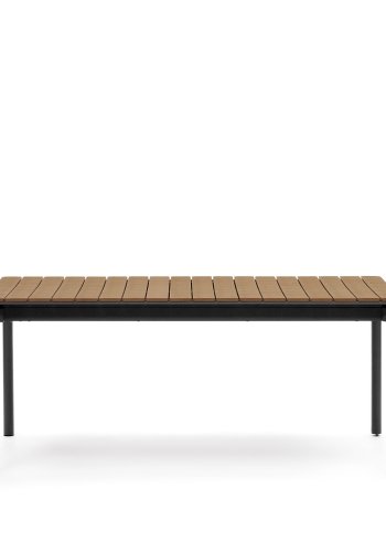 KAVE HOME Canyelles havebord, m. tillgsplade - brun polywood og mat sort aluminium (180(240)x100)