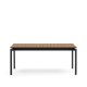 KAVE HOME Canyelles havebord, m. tillgsplade - brun polywood og mat sort aluminium (180(240)x100)
